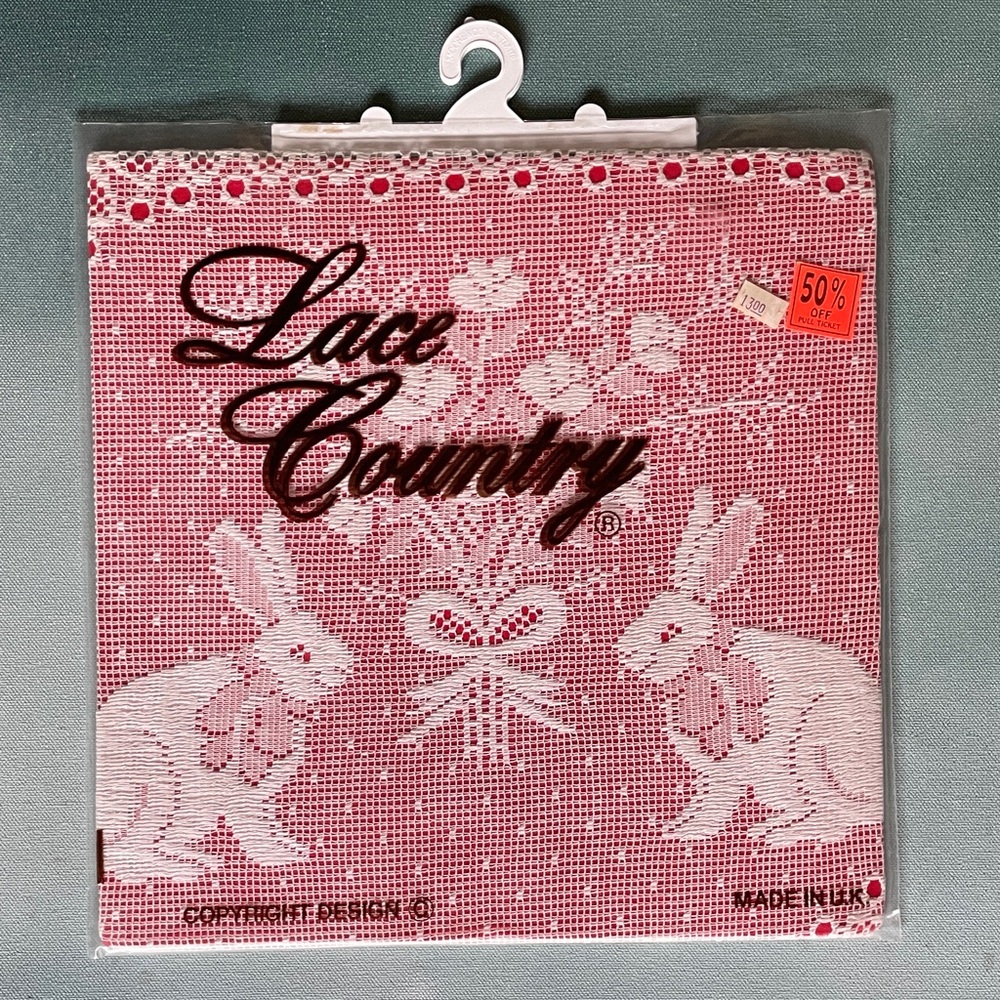 Vintage Off White Lace Country Easter Lace 27" by 36"